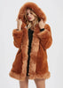 Womens Hooded Faux Fur Collar Coat - My Store