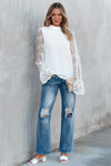 White Blouse with Contrast Lace - My Store