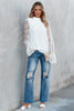 White Blouse with Contrast Lace - My Store