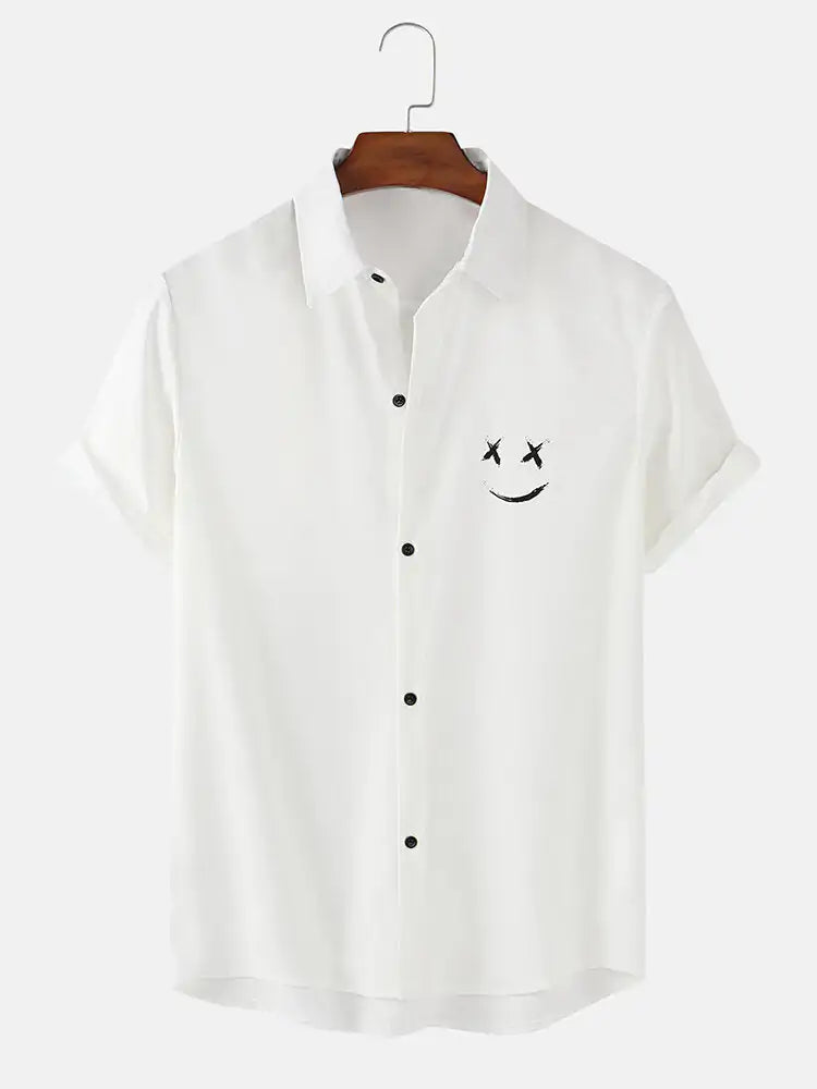 Men's Graffiti Smile Print Shirts - My Store