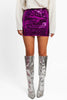 Purple Sequin Metallic Mini Skirt - My Store