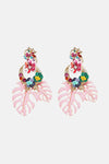 Leaf & Flower Shape Zinc Alloy Dangle Earrings - My Store