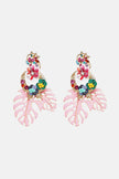 Leaf & Flower Shape Zinc Alloy Dangle Earrings - My Store