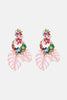 Leaf & Flower Shape Zinc Alloy Dangle Earrings