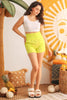 Lime High Waist Two Pocket Shorts - My Store