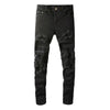 Black Distressed Patchwork Slim Fit Jeans - My Store