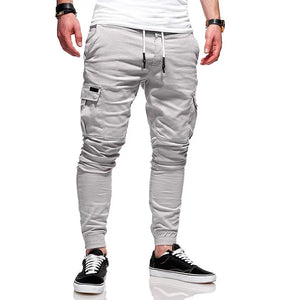Men's Slim Fit Ankle-tied Pencil Pants with Drawstring and Side Pockets - My Store