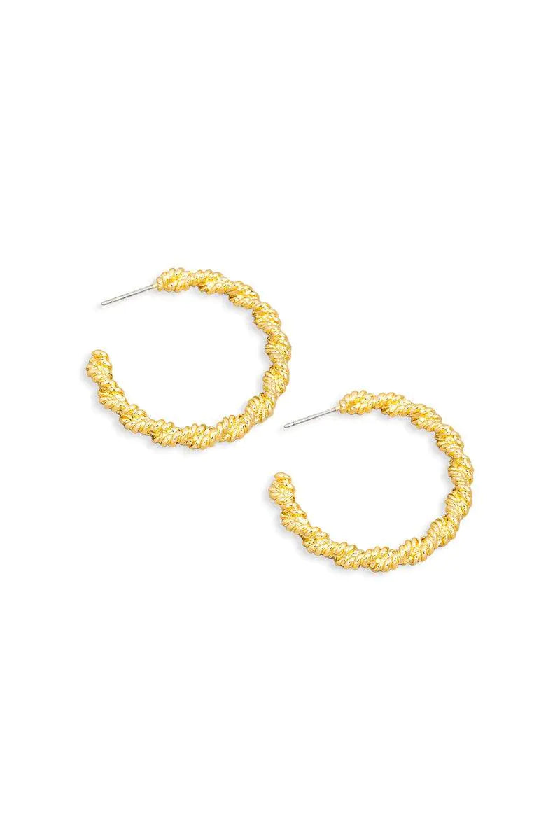 Mini Metallic Rope Hoop Twist Earrings - My Store