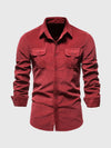 Button Up Corduroy Long Sleeve Shirt - My Store