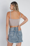 Mocha Cable Knit Sleeveless Crop Top - My Store